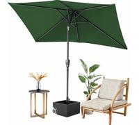 Hengda Parasol Rectangulaire,Manivelle Pliable Fer Parasol de Marché,Inclinable,2 x 3m,Vert