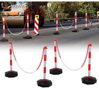 Hengda Poteau de délimitation 10X Bandes de délimitation Poteaux d'avertissement Balises de délimitation à bétonner Borne Poteau à chaîne 1,4m