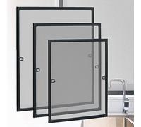 HENGMEI 100×120cm Moustiquaire pour fenêtre avec encadrement en aluminium Montage facile sans percer, Cadre anthracite