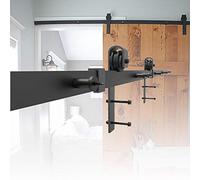 HENGMEI 200cm Quincaillerie Kit de Porte Coulissante Rail Système pour Porte Coulissante Sliding Barn Door