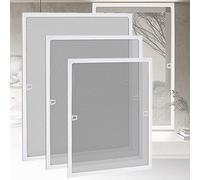 HENGMEI 80×100cm Moustiquaire pour fenêtre avec encadrement en aluminium Montage facile sans percer, Cadre blanc