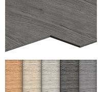 HENGMEI Lot de 36 revêtements de sol en PVC autocollants en grain de bois, imperméables, dalles découpables, pour chambre à coucher, cuisine, salon, 5,02 m², modèle B