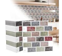 HENGMEI Stickers autocollants pour carrelage de cuisine | Stickers autocollants 3D pour carreaux | Film adhésif pour carrelage mural pour salle de bain et cuisine, 20 feuilles, Type M