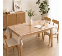 HENGMENGTEC 130X160 CM Nappe de Table Transparent Facile à Nettoyer | Rectangulaire Protection en PVC Film de Protection Transparent Imperméable Découpable, pour Cuisine Maison Pique Extérieur