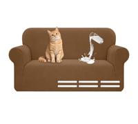 Hengrongshen House de Canape Angle, 1/2/3/4 Places, Imperméable & Anti-Plis, Housse de Canapé pour Canapé en Forme de L, Forme de U, Housse de Canapé Universelle (2 Places, 130-180cm, Marron)