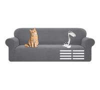 Hengrongshen House de Canape Angle, 1/2/3/4 Places, Imperméable & Anti-Plis, Housse de Canapé pour Canapé en Forme de L, Forme de U, Housse de Canapé Universelle (4 Places, 230-300cm, Gris)