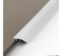 Hengrongshen Rampe de Seuil, 0.9m x 43mm Aluminium Barre de Seuil Adhesive pour Dénivelé de 8 à 15 mm, Seuil de Porte Adapté Aux Seuils de Porte et Sols Stratifiés（Argenté Mat）