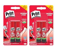 Henkel- Bâton Pritt 4 x 11 g, sûre et adaptée aux Enfants pour l'art et Les travaux manuels, Colle Forte pour l'école et Le Bureau, 9H PK4DBX, Multicolor, Taille Unique