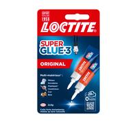 Henkel Loctite - Super Glue-3 Original (2 tubes de 3 g) - Colle forte et résistante de haute qualité - Colle liquide tous matériaux, transparente à séchage rapide