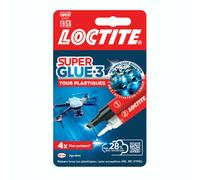 Henkel Loctite - Super Glue-3 Tous Plastiques (tube de 2 g + stylo activateur de 4 ml) - Colle forte transparente pour tous plastiques - Transparente à séchage immédiat