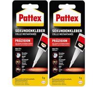 Henkel Pattex Colle instantanée précision 2 x 5 g Tube Super Colle, Collage précis sans goutter, séchage Rapide, Colle Liquide résistant au Lave-Vaisselle