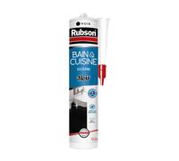 Rubson – Mastic Bain & Cuisine Noir Intense – Silicone multi-matériaux antifongiques – 280 ml
