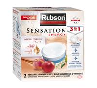 Rubson Recharges universelles pour absorbeur d'humidité Sensation Relax 3 en 1 parfum Fruité 2x300g