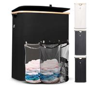 HENNEZ Panier de rangement "Adrian", 150 l - pliable - avec couvercle et 3 compartiments