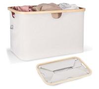 HENNEZ Panier de rangement "Adrian", 60 litres - pliable - cadre en bambou solide