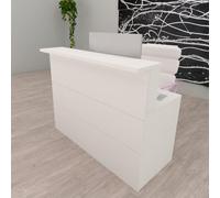 Henor Comptoir Cidacos. 100 x 60/75 x 110 cm. Bois avec Table intérieure. Idéal pour l’Accueil de Bureau. l’Attention. la Boutique. Le Commerce. Blanc Mat