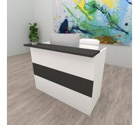 Henor Comptoir Ebro. 100 x 60/75 x 110 cm. Bois avec Table intérieure. Idéal pour l’Accueil de Bureau. l’Attention. la Boutique. Le Commerce. Blanc Mat et Graphite Mat