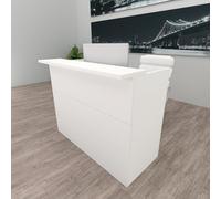 Henor Comptoir Ebro. 110 x 60/75 x 110 cm. Bois avec Table intérieure. Idéal pour l’Accueil de Bureau. l’Attention. la Boutique. Le Commerce. Blanc Mat