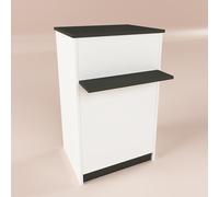 Henor Comptoir EGA roulettes. 82 x 50/65 x 102 cm. 4 roulettes Pivot et Frein Max 135kg. Ideal Bureau. Commerce. Clinique. Blanc et Graphite