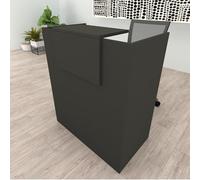 Henor Comptoir Oja. 100 x 50 x 107 cm. Bois avec Table intérieure. Idéal pour l’Accueil de Bureau. l’Attention. la Boutique. Le Commerce. Graphite Mat