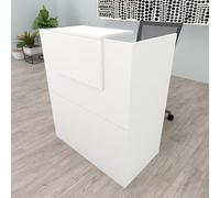 Henor Comptoir Oja. 100 x 50 x 107 cm. Bois avec Table intérieure. Idéal pour l’Accueil de Bureau. l’Attention. la Boutique. Le Commerce. Blanc Mat
