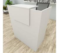 Henor Comptoir Oja. 90 x 50 x 107 cm. Bois avec Table intérieure. Idéal pour l’Accueil de Bureau. l’Attention. la Boutique. Le Commerce. Gris Mat