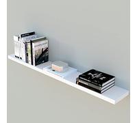Henor étagère Murale en Bois 100 x 15 x 2.5 cm - Tablette Flottante réglable horizontalement, verticalement et en Inclinaison - Jusqu’à 30 kg - Blanc