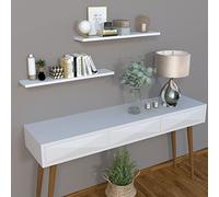 Henor étagère Murale en Bois 100 x 20 x 2.5 cm - Tablette Flottante réglable horizontalement, verticalement et en Inclinaison - Jusqu’à 25 kg - Blanc