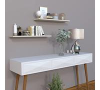 Henor Étagère Murale en Bois 100 x 20 x 3 cm. Charge Max. 25 kg.Support caché. Réglable horizontalement. Vertical et Inclinaison. Chêne Stel