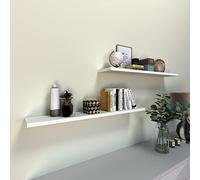 Henor étagère Murale en Bois 110 x 20 x 2.5 cm - Tablette Flottante réglable horizontalement, verticalement et en Inclinaison - Jusqu’à 25 kg - Blanc