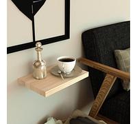 Henor Étagère Murale en Bois 30 x 15 x 3 cm. Charge 30 Kg. Support caché. Réglable horizontalement. Vertical et Inclinaison. Pin Naturel