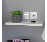 Henor étagère Murale en Bois 50 x 20 x 2.5 cm - Tablette Flottante réglable horizontalement, verticalement et en Inclinaison - Jusqu’à 25 kg - Blanc