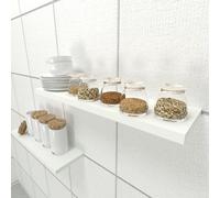 Henor étagère Murale en Bois 70 x 20 x 2.5 cm - Tablette Flottante réglable horizontalement, verticalement et en Inclinaison - Jusqu’à 25 kg - Blanc