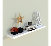 Henor étagère Murale en Bois 80 x 15 x 2.5 cm - Tablette Flottante réglable horizontalement, verticalement et en Inclinaison - Jusqu’à 30 kg - Blanc