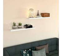 Henor étagère Murale en Bois 80 x 25 x 2.5 cm - Tablette Flottante réglable horizontalement, verticalement et en Inclinaison - Jusqu’à 20 kg - Blanc