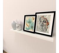 Henor étagère Murale en Bois 90 x 15 x 2.5 cm - Tablette Flottante réglable horizontalement, verticalement et en Inclinaison - Jusqu’à 30 kg - Blanc