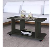 Henor Table Basse à roulettes Bois Mod.Pilar. 90 x 40 x 45.5 cm. avec Rotation 360 Et Frein Graphite