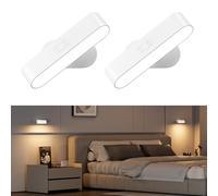 Hensam Applique Murale Intérieure, LED Lampe Murale Sans Fil Rechargeable | Dimmable Lampe Chevet Murale Tactile, 5 Températures de Couleur, Rotatifs 360° Lumiere Murale pour Chambre Salon, Blanc