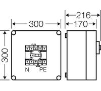 HENSEL HENS Boîtier de disjoncteur Mi Mi 7213 7213, 100A, 3 pôles + PE + N Mi 7213