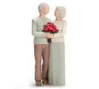 Hensonever Figurines de Couple de Personnes âgées, Statues d'anniversaire de Mariage pour décoration de la Maison, Figurines sculptées peintes à la Main, Cadeaux pour Les Parents, Grands-Parents