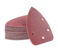 Henxing Papier Abrasif pour Ponceuse, 60 Pièces Papier a Poncer | 140x90 mm Triangle Poncage, 10 x 40/60/80/120/180/240 Grain, pour Delta Ponceuse - 5 Trous