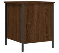 Heofavd Banc avec espace de rangement - Marron - Aspect chêne - 40 x 42,5 x 50 cm - Petit banc à chaussures avec structure en métal - Banc de rangement pour couloir, chambre à coucher