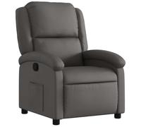 Heofavd Fauteuil relax en cuir véritable réglable manuellement - Fauteuil TV gris