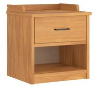 Heofavd Sandnes Banc de couloir 45 x 40 x 50 cm en pin massif avec tiroir et compartiment ouvert, petit banc avec espace de rangement pour couloir et entrée, aspect acacia