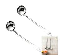 HEOUCH 2 Pièces Louche Inox pour Soupe, 32 cm Long Manche et Anti-Brûlure | Cuillère en acier inoxydable pour soupes, jus de viande, sauces et vinaigrettes, lavable au lave-vaisselle