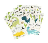 Heqxwl Dino - Lot de 40 serviettes en papier - 2 couches - 33 x 33 cm - Serviettes de fête - Dinosaures multicolores - Pour anniversaire d'enfant, mariage, fête dans le jardin et décoration de table