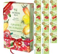 HERBAL AGE Kit De Culture De Tomates, 14 Variétés De Graines Anciennes, 500 Graines De Tomates Pour Votre Jardin Intérieure Et Extérieure À Planter, Cadeau De Jardinage Pour Homme, Femme, Enfant