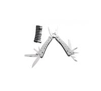 Herbertz 107500 Outilmultifonctions, 9 Pièces Tout Inox, Manche À Trous 10 Cm, Étui Nylon, Têtes De Tournevis Et Adaptateu