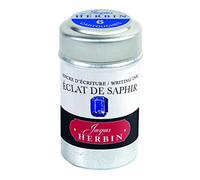 Herbin 20116T - Une boite de 6 cartouches d'encre pour stylo-plumes et stylos roller (produit sans emballage - objectif zéro déchet), Eclat de saphir