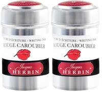 Herbin 20122T - Une boite de 6 cartouches d'encre pour stylo-plumes et stylos roller (produit sans emballage - objectif zéro déchet), Rouge caroubier (Lot de 2)
